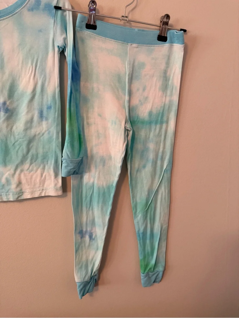 Little Sleepies Tie-Dye Blue & Green Pajama Set